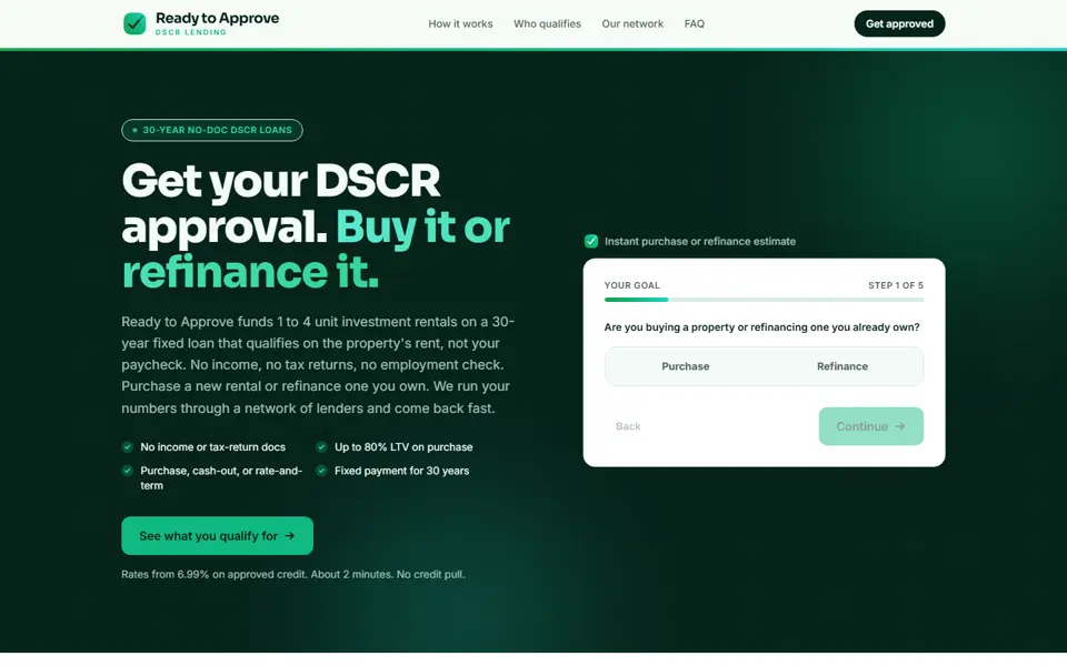 Ready to Approve homepage